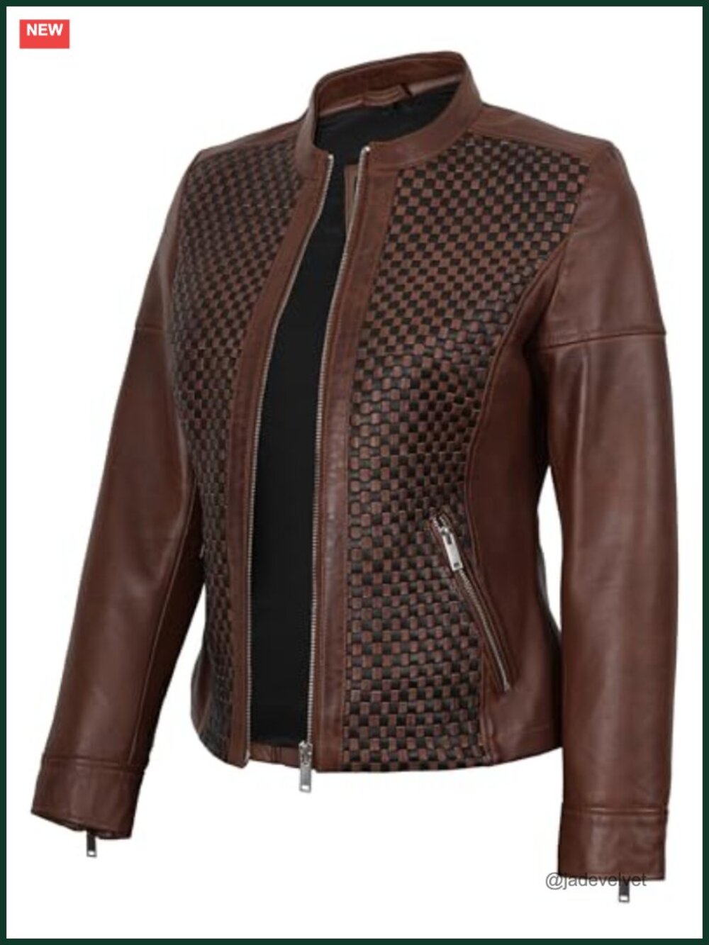 Real Lambskin Leather Cafe Racer Biker Jacket